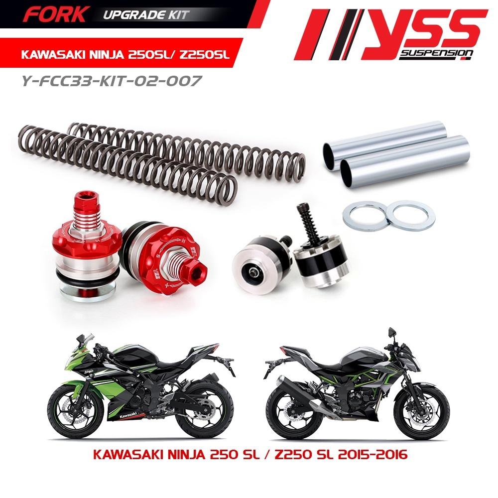 YSS ชุดอัพเกรดโช้คหน้า NINJA 250 / NINJA 300 / Z250 / Z300