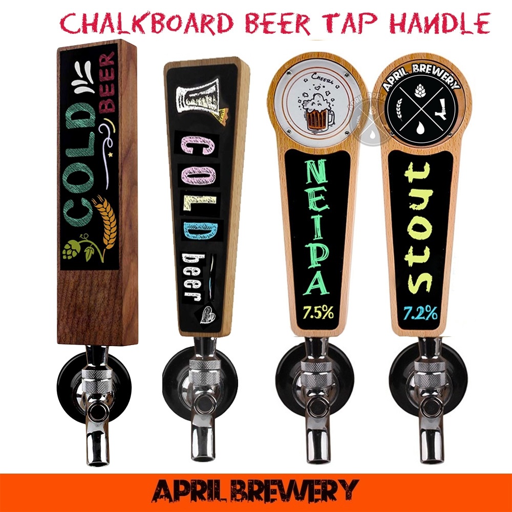 Chalkboard Beer Tap Handle ด้ามจับหัวกด แบบกระดานดำ ไม้โอ๊ค เขียนและลบ ...