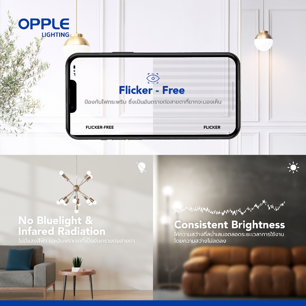 PKN shop | OPPLE หลอดไฟ LED MR16 ขั้ว GU5.3 3 สี ประกัน 2 ปี 20000 ชม ...