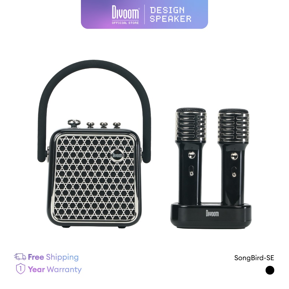 ลำโพงและไมค์พกพา Divoom SongBird-SE - Black / Purple / Yellow | Shopee ...