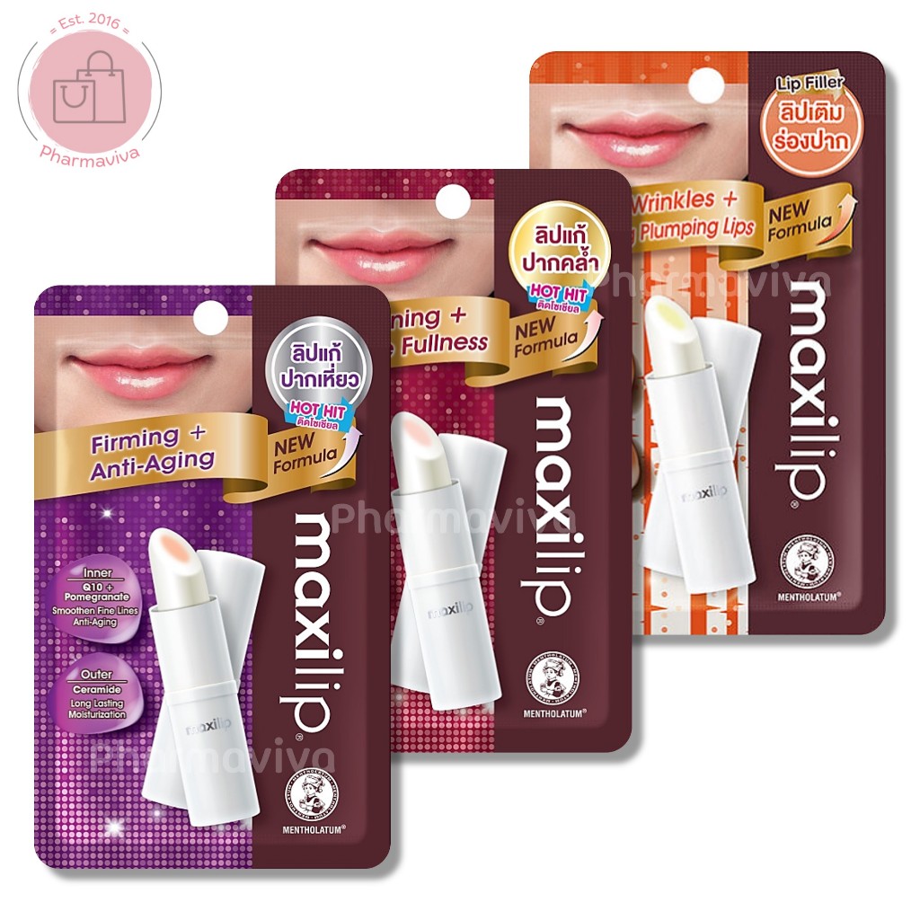 Mentholatum Maxilip Q10+Pomegranate/ Brightening Caviar+Hyaluronic ...