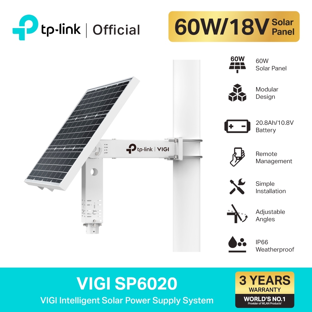 แผงโซล่าเซลล์ TP-LINK (VIGI SP6020) VIGI Intelligent Solar Power Supply ...