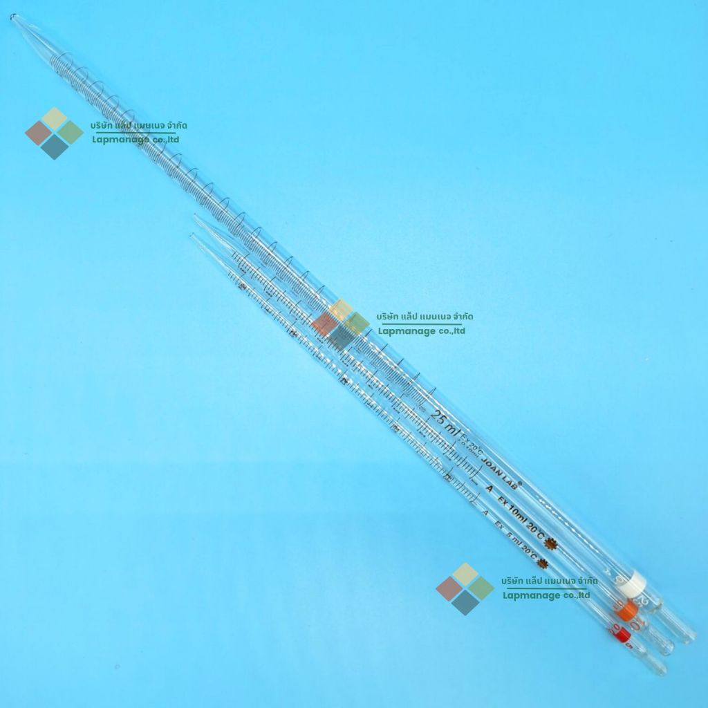 ปิเปตแก้ว Graduated Pipette, Measuring Pipette 5/10/25 ml, Class A ...