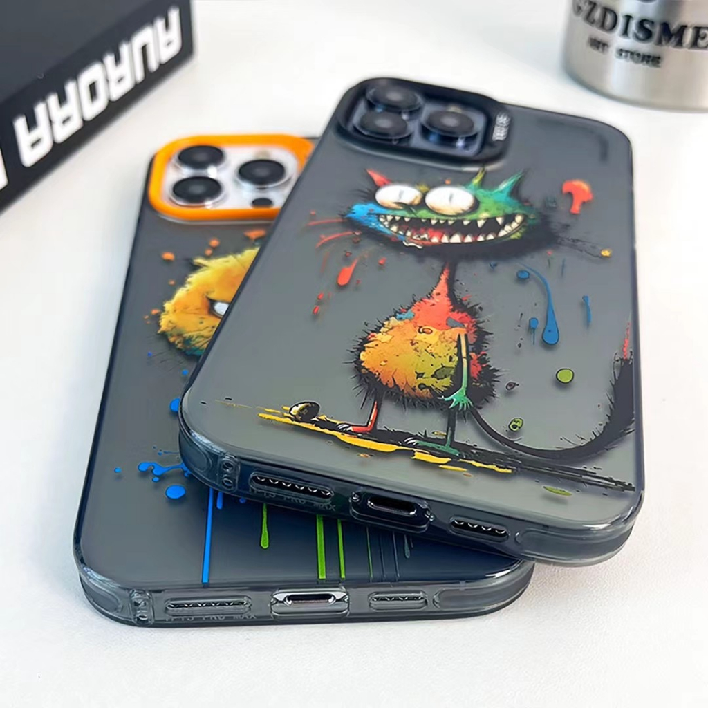 จัดส่งภายใน24ชม-เคส-for-iphone-11-14-pro-max-case-for-iphone-12-13-ป้องกันการตก-การป้องกัน-พื้นผิวกระจก-การ์ตูน