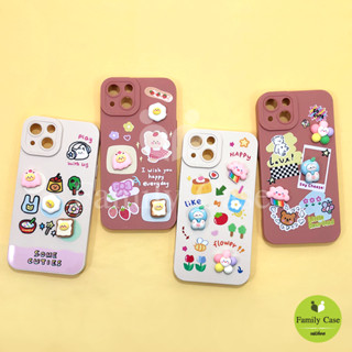 เคสไอโฟน7/7+/XR/XS/11/13 // OPPO เคสมือถือนิ่ม TPU กันเลนส์กล้องนูนลายการ์ตูนติดอะไหล่นูน ไข่ดาว สายรุ้ง