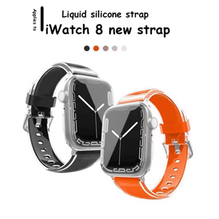 【ส่งจากไทย】สายนาฬิกาข้อมือ Jelly พร้อมเคส สําหรับ for iWatch Band 49 มม. Silicone Series 8 Ultra for Watch 48 มม