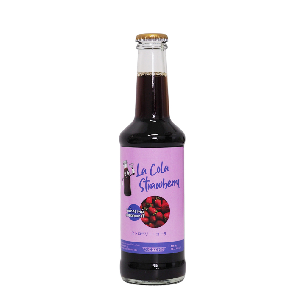 castown-craft-soda-น้ำอัดลม-คราฟต์-โซดา-คาสทาวน์-รส-la-cola-strawberry-ลา-โคล่า-สตรอว์เบอร์รี่-โค้กไทย-265-มล-1-ขวด