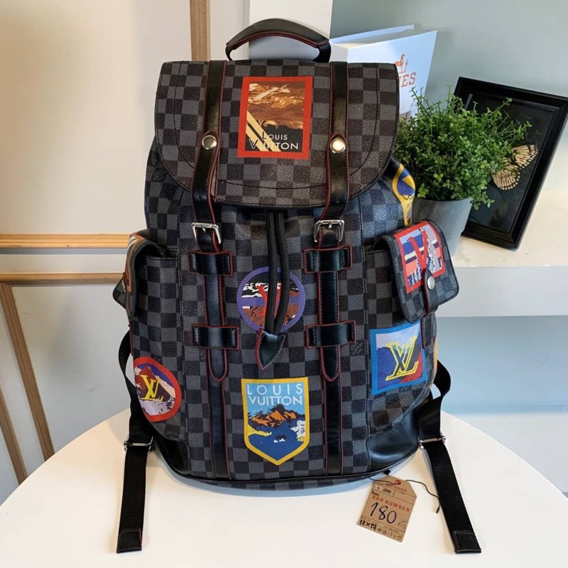 ** USED ** LOUIS VUITTON x SUPREME 100% AUTHENTIC LV CHRISTOPHER BACKPACK  -BLACK