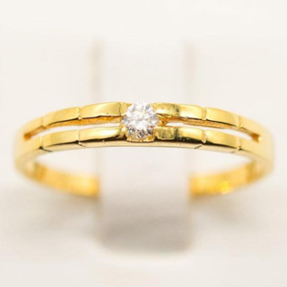 แหวนเพชรเม็ดเดียวใส่ได้ทั้งชายหญิง แหวนเพชร แหวนทองเพชรแท้ ทองแท้ 37.5% (9K) ME530