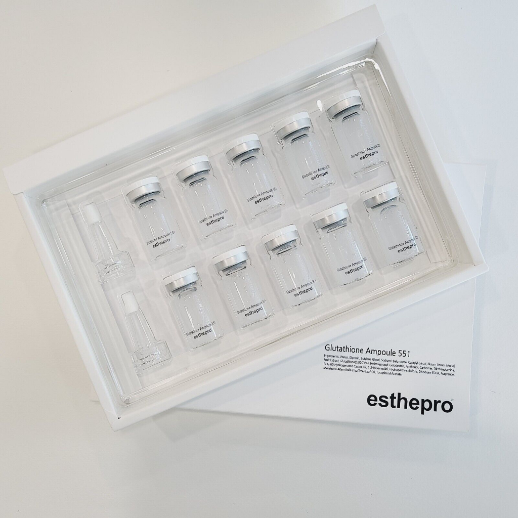 esthepro-glutathione-ampoule-551-กลูต้า-แอมพลู-551-กล่องขาว-1-กล่อง-10-ขวด-เซรั่มกลูต้า-แอมพูลเข้มข้น-ฉลากเกาหลี