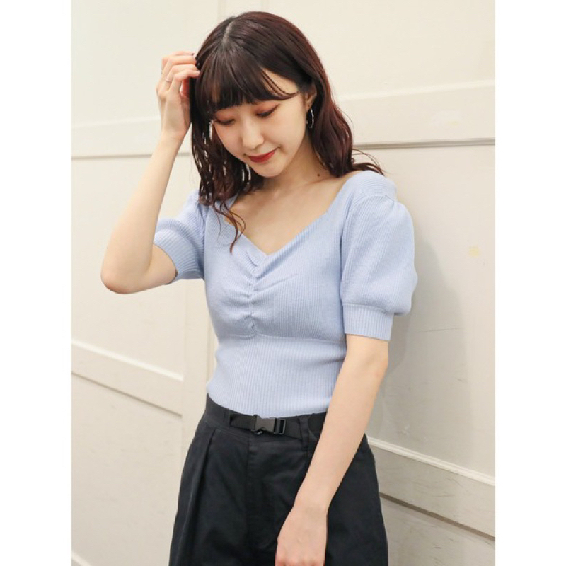 เสื้อไหมพรมสีฟ้าป้ายnicoron