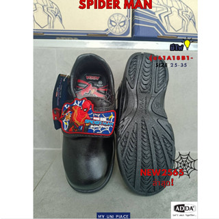 ADDA รองเท้านักเรียน สไปเดอร์แมนSPlDER MAN รองเท้านักเรียนชายสีดำ รองเท้าเด็กอนุบาล (มีไฟ) Size-25-36 ใหม่ล่าสุด!2565 สิ