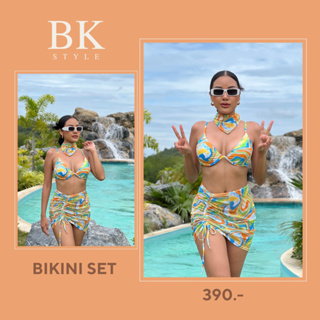 •พร้อมส่ง• ชุดว่ายน้ำสายฝอ Set Bikini + กระโปรง + ผ้าผืนเล็ก