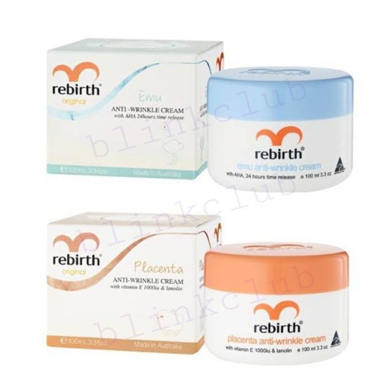 ครีมรกแกะ-rebirth-original-placenta-ครีมน้ำมันนกอีมู-rebirth-emu-anti-wrinkle-cream-with-aha-ขนาด-100ml