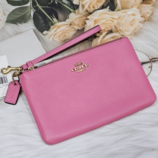 ✔ ของแท้ 100% ✧.* New พร้อมส่ง ✧.* กระเป๋าคล้องข้อมือ Coach Wristlet สีชมพู