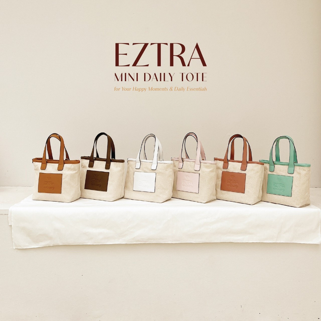 พร้อมส่ง-eztra-mini-daily-tote-กระเป๋าไปคาเฟ่-หรือเอาไปเป็นพรอพ-picnic-กับเพื่อน-เพิ่มความสนุกเเละสดใสให้กับการเเต่งตัว