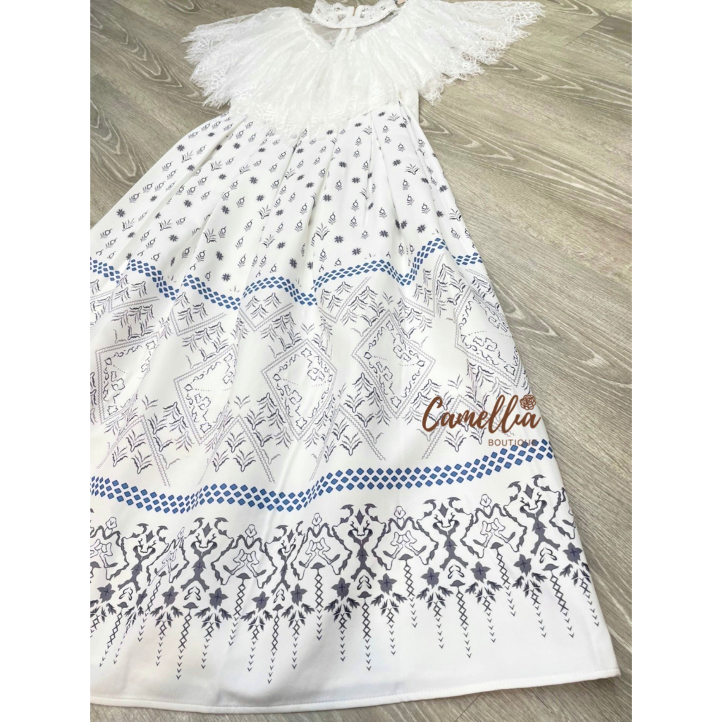 camellia-ชุดset-เสื้อลูกไม้อกระบายสีขาว-มาคู่กับกระโปรง-รบกวนเช็คสต๊อกก่อนกดสั่งซื้อ