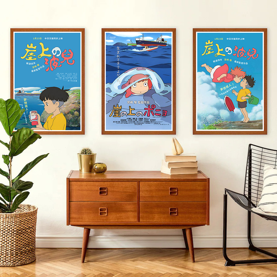 Ponyo Poster- โปสเตอร์ โปเนียว ธิดาสมุทรผจญภัย / Studio Ghibli การ์ตูน ...
