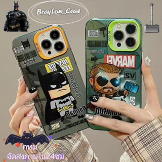 🌷Braylon🌷จัดส่งภายใน24ชม การ์ตูน แบทแมน ธอร์ มาร์เวล เจ๋ง iphone 11 14 pro max ป้องกันการหล่น case for iPhone 12 13