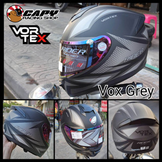 หมวกกันน็อค Rider Helmet รุ่น Vortex ลาย VOX ((ชิลด์หน้าปรอท)) M,L,XL ส่งด่วนทันทีที่ได้รับคำสั่งซื้อ