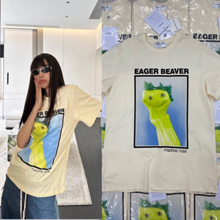 EAGER BEAVER T-shirt  เสื้อยืดแขนสั้นพิมพ์ลายอักษรแบรนด์ดัง ลายน่ารักก