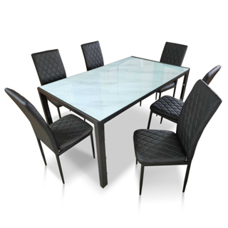 ภาพหน้าปกสินค้า[ลดอีก15%โค้ดCLSHPH11] ชุดโต๊ะอาหาร หน้ากระจกนิรภัย ขนาด 6 ที่นั่ง (โต๊ะ150x90cm.)มี3 สี จัดส่งเป็นpack ที่เกี่ยวข้อง