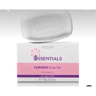 สบู่ล้างหน้า อาบน้ำ ขาว สบู่ออริเฟลม Essentials Fairness Soap Bar With Vitamin E (ไร้กล่อง)