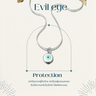 White evil eye  necklace สร้อยคอสเเตนเลส S35