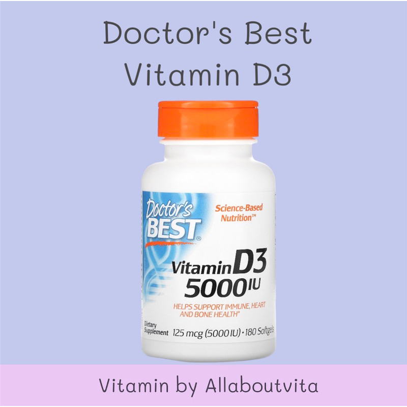 พร้อมส่ง Doctor's best Vitamin D3 5000 iu /180 softgels Shopee Thailand