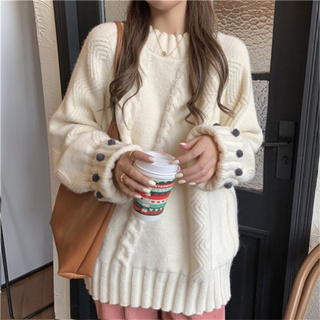 Aurora sweater เสื้อหนาวไหมพรมแขนยาว สไตล์เกาหลี TS1666