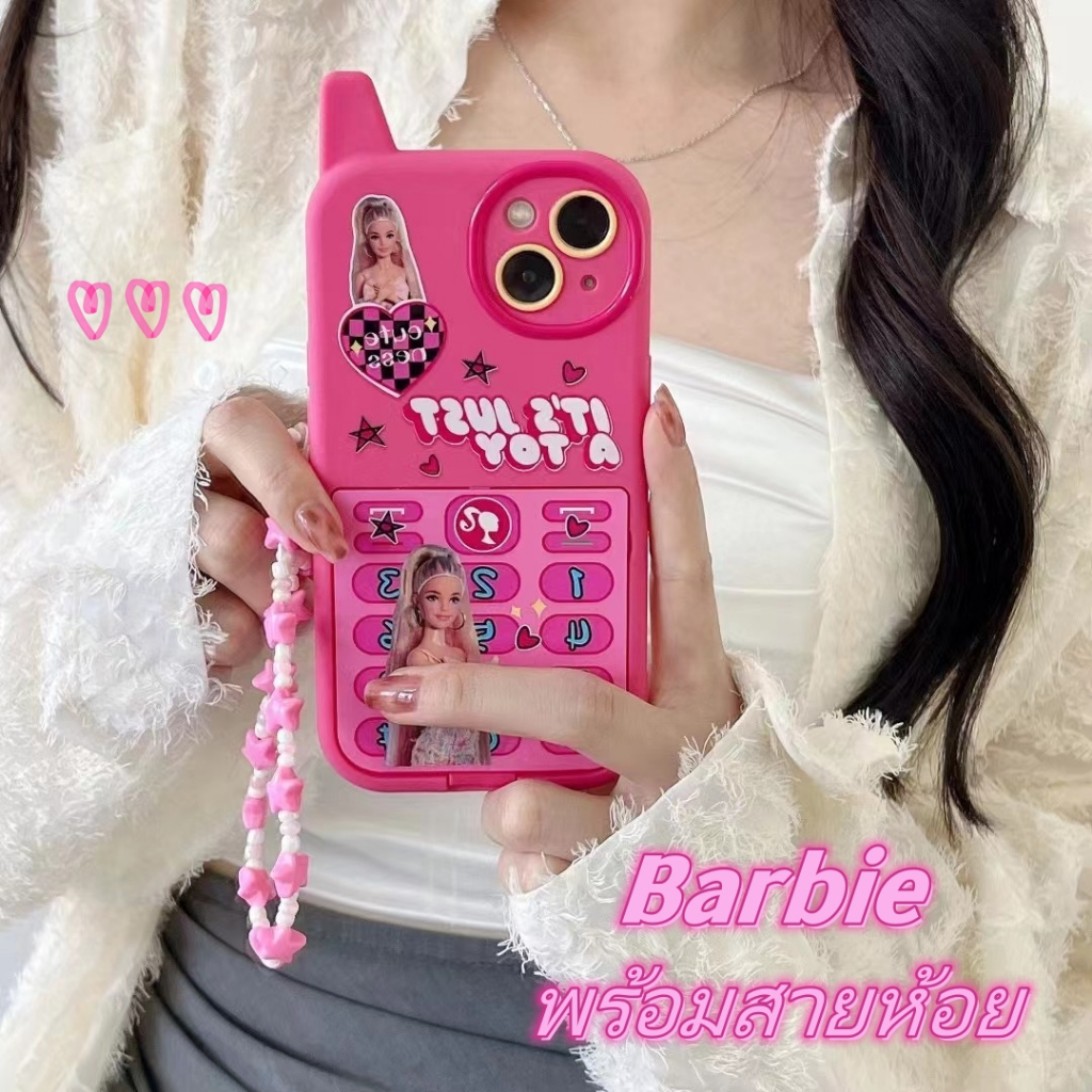 new-เคสไอโฟน11-เคสกันกระแทก-case-iphone-14-13-12-pro-max-barbie-กระจกแต่งหน้า-พร้อมสายห้อย-เคส-for-iphone-13