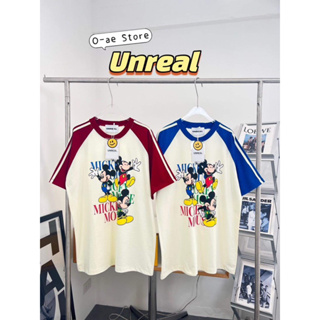 เสื้อยืด Oversize Unreal มิกซ์กี้แต่งแถบ