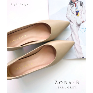 EARL GREY รองเท้าหนังแกะแท้  หนังนิ่ม พื้นนุ่ม มีซัพพอร์ต รุ่น Zora B in Light beige