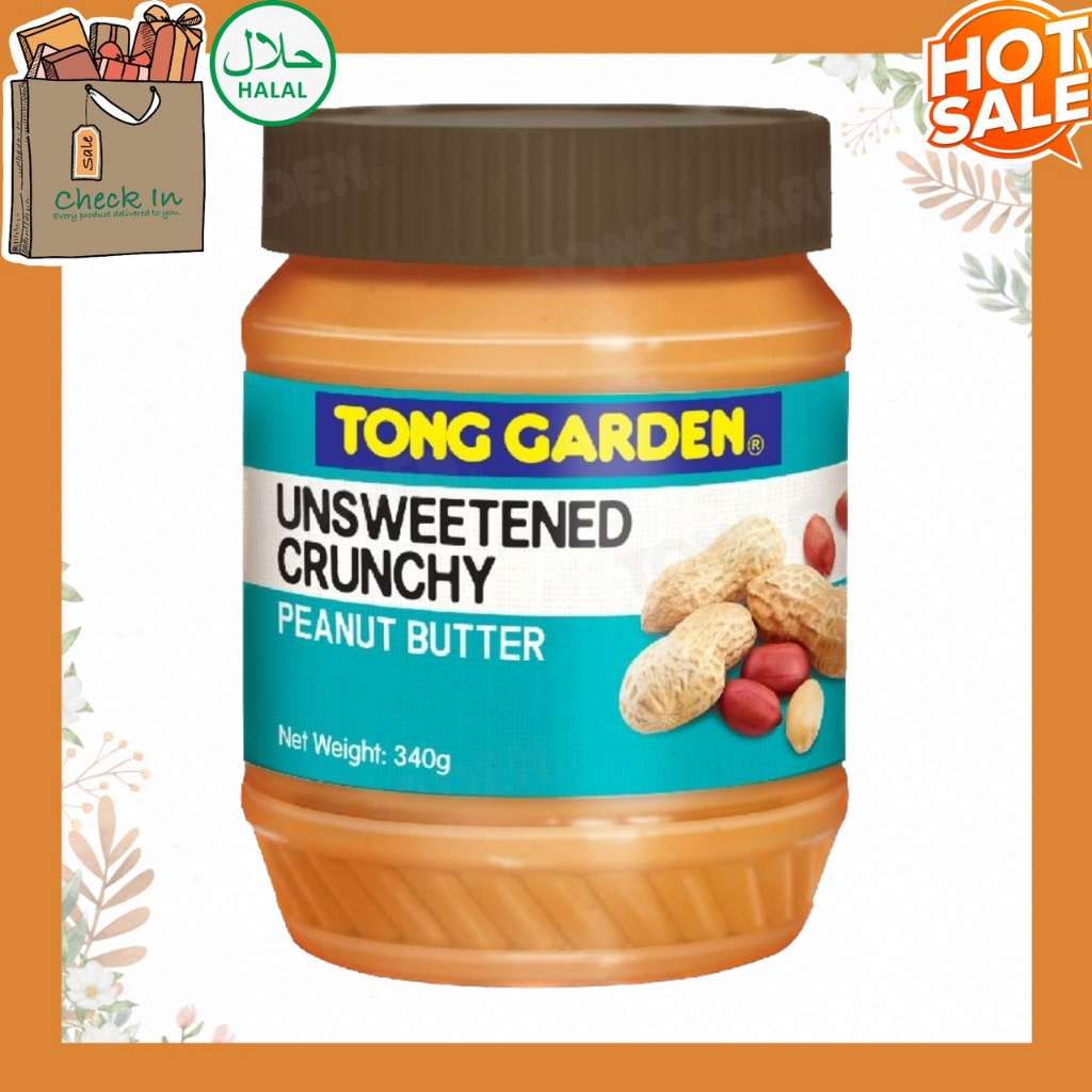 Tong Garden Unsweetened Crunchy Peanut Butter เนยถั่วลิสงบดหยาบ รสจืด