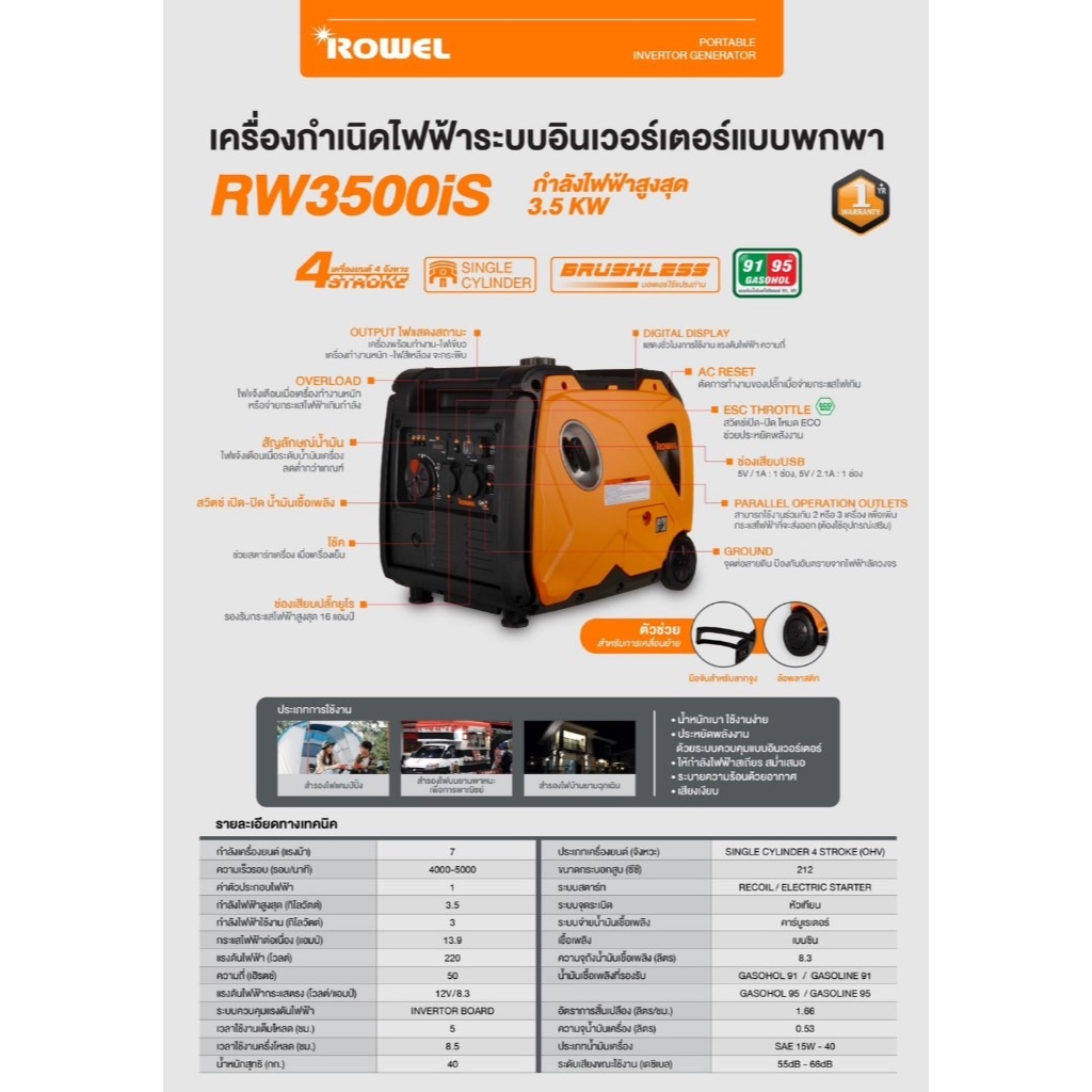 rowel-เครื่องปั่นไฟ-รุ่น-rw3500is-inverter-เครื่องปั่นไฟ-เบนซิน-220v-7hp-3-5kw-13-9a-เครื่องกำเนิดไฟ