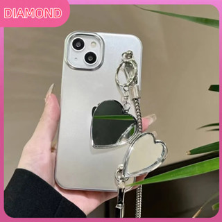 💲คูปองเคลม💲 case for iphone 11 12 ความรักที่เรียบง่าย พร้อมโซ่ เคส 14 13 12 11 pro max ชุบ การป้องกันที่ครอบคลุม