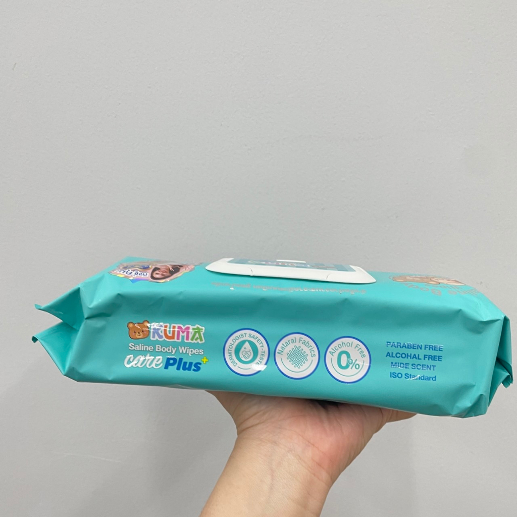 kuma-care-plus-body-wipes-คุมะ-แคร์-พลัส-บอดี้-ไวพ์-ผ้าเช็ดทำความสะอาดผิวแบบเปียกสูตรน้ำเกลือ-55-แผ่น