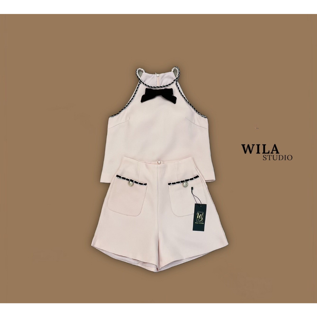 wila-set-เสื้อ-กางเกง-เสื้อทรงแขนเว้าชมพู-รบกวนเช็คสต๊อกก่อนกดสั่งซื้อ