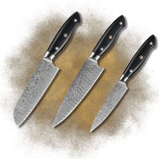 Japanese Knives Santoku,Chef,Utillity knife มีดเชฟ มีดญี่ปุ่น  มีดทำครัวญี่ปุ่น เกรดพรีเมี่ยม ลายเลเซอร์     ด้ามไม้แท้