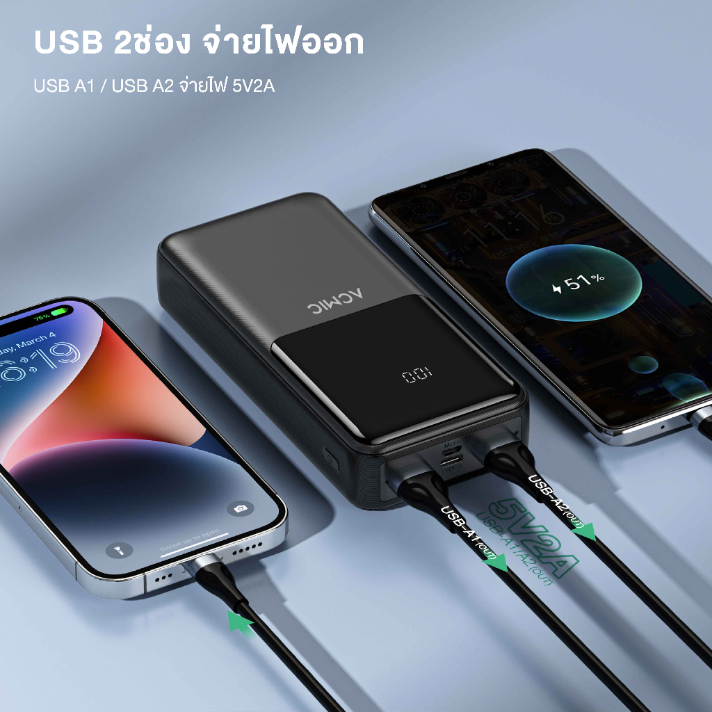 acmic-ap20-07-pro-powerbank-20000mah-พาวเวอร์แบงค์-หน้าจอแสดงผล-led-ช่อง-usb-จ่ายไฟ-2-1-a-รับประกัน-1-ปี