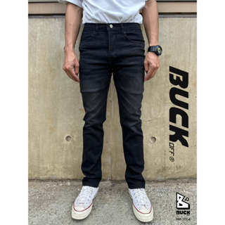 BUCKOFF | RM-7004 กางเกงยีนส์ผู้ชาย ทรงกระบอกเล็ก ผ้ายืดสวมใส่สบาย กางเกงขายาว ทรงสวย