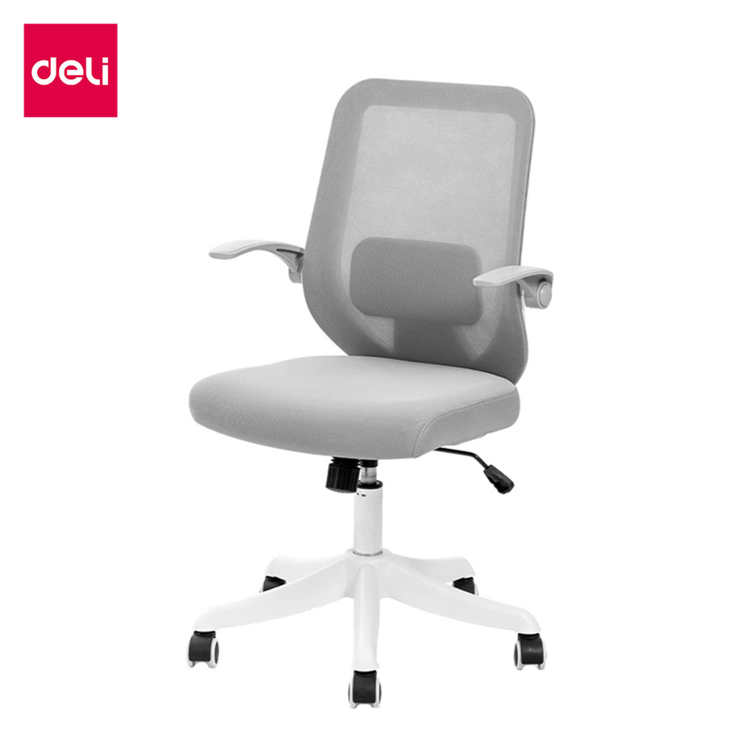 deli-เก้าอี้สำนักงาน-เก้าอี้ทำงาน-ที่นั่งสำหรับออฟฟิศ-เอนหลังได้-ที่วางแขนพับเก็บได้-นั่งสบาย-ไม่ปวดหลัง-office-chair