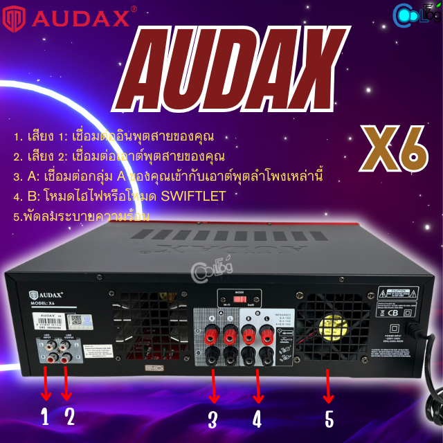 เครื่องเสียงเรียกนก-audax-x6-เครื่องเสียงใช้สำหรับเชื่อมต่อกับลำโพงเสียงนอก-เสียงใน