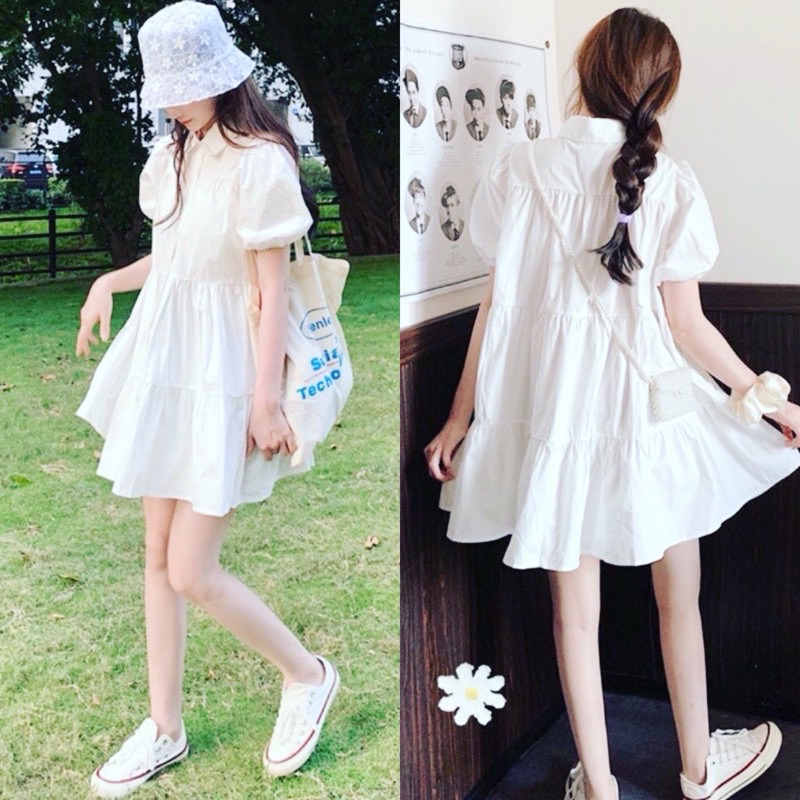 White Short Women's Dress S106