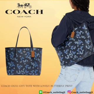 🇺🇸💯COACH CH211 CITY TOTE WITH LOVELY BUTTERFLY PRINT
