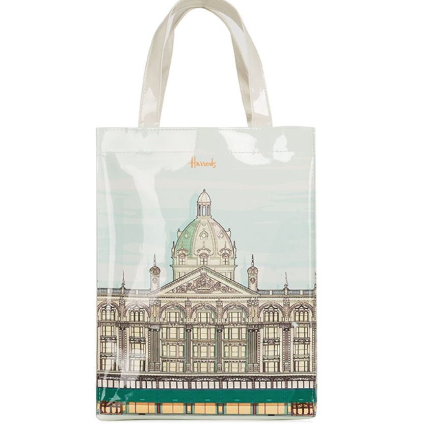 กระเป๋าถือ หรือสะพาย Harrods Shipping Bag ของแท้ กันน้ำ มีซิป ลายชัด มี