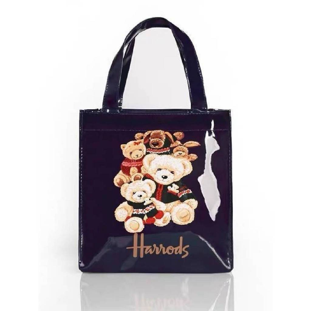 กระเป๋าถือ หรือสะพาย Harrods Shipping Bag ของแท้ กันน้ำ มีซิป ลายชัด มี
