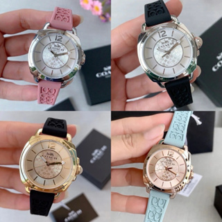 นาฬิกาCOACH BOYFRIEND SILICONE/LEATHER STRAP WATCH หน้าปัด 34มิล.