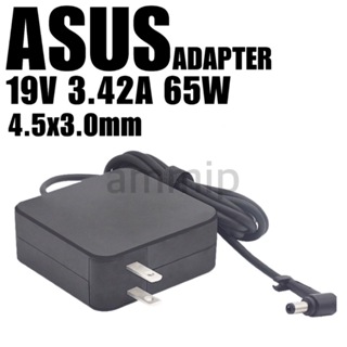 Asus 65W 19v 3.42a ขนาด 4.5 * 3.0 mm แบบตลับ สายชาร์จ อะแดปเตอร์ ชาร์จไฟ โน๊ตบุ๊ค เอซุส Notebook