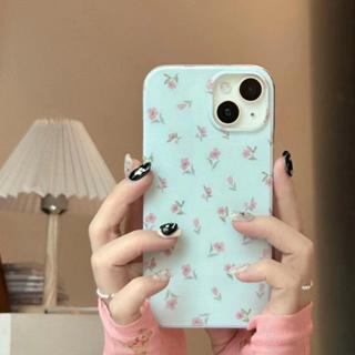 🌷Braylon🌷จัดส่งภายใน24ชม ดอกไม้ ลวดลาย สีขาว สีฟ้า หวานสวย iphone 11 14 pro max ป้องกันการหล่น case for iPhone 12 13